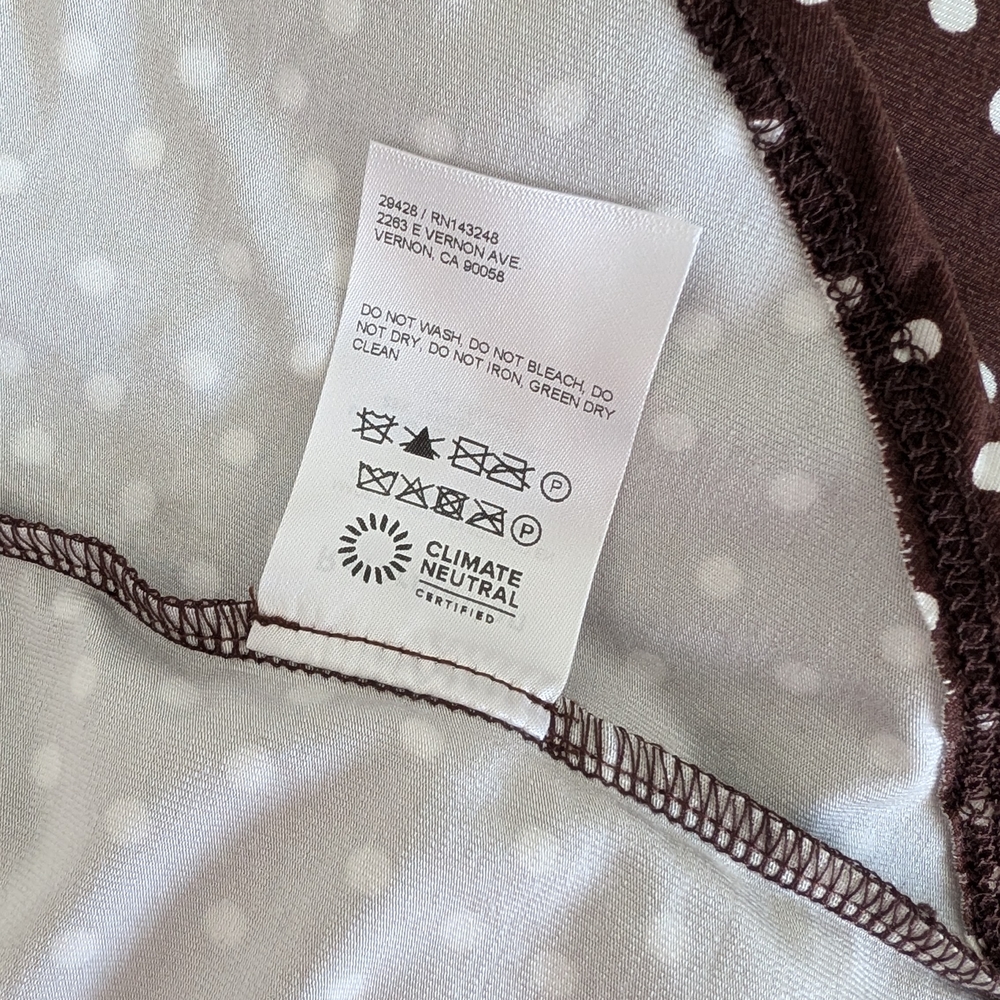 NWT Reformation Kaila Knit Wrap Midi Dress in Mocha with Polka Dots Size Small - Picture 9 of 10